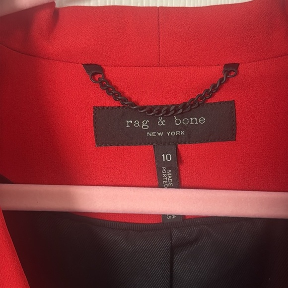 Rag & Bone Red Blazer Classic Suit Jacket size 10 - Picture 2 of 5